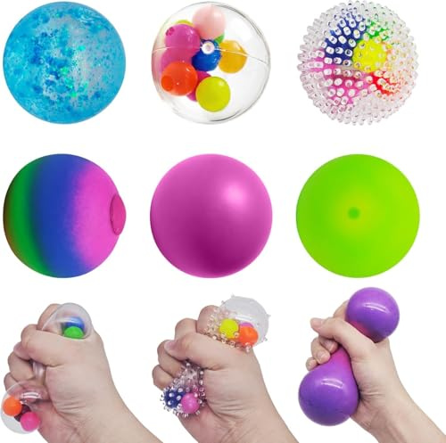 6 Pezzi Squishy Ball,Palline Antistress da Impastare,Palla Stress ,Palline Squeeze Antistress,Palle Sensoriali AntistressSqueeze,PallineAntistressSquishy,Giocattoli da DecompressionePalline