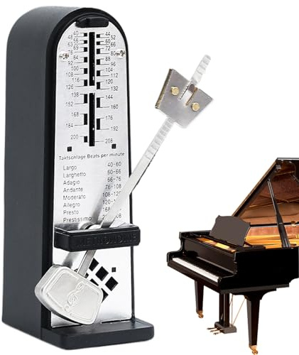 Metronomo meccanico per pianoforte, forma classica, metronomo meccanico con forte e cronometraggio preciso, strumento musicale, per la pratica di pianisti, musicisti, uomini, donne