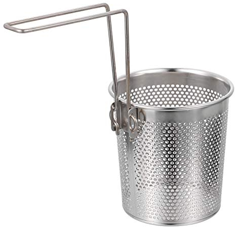 Hemoton Edelstahl Faltbares Nudelsieb Mit Griff, Pasta Korb Für Kochtopf, Mesh Sieb Für Nudeln, Knödel, Gemüse Und Frittieren, 25Cm