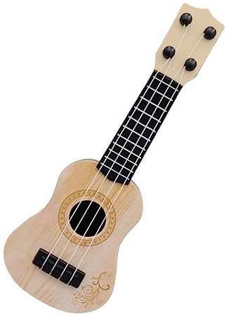 NUOBESTY Mini-Ukulele-Gitarre FüR Kinder, 4-Saiten Plastik Spielzeuggitarre, Musikinstrument Lernspielzeug, PäDagogisches Musikspielzeug FüR Musikunterricht Und Geschenke, Beige