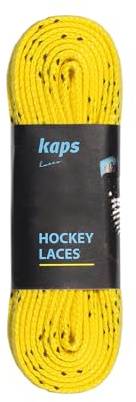 Kaps Polyester Waterproof Skate Laces – Exceptional Tensile Strength 190 daN – Water Resistant – For Ice Hockey Skates - Yellow & Black - 300cm