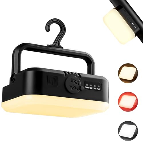 Skylla Campinglampe mit LED TYPE-C Aufladbar Zeltlampe Tragbar Wasserdicht Camping Laterne mit 5 Lichtmodi 5000mAh für Wandern Outdoor, Stromausfälle, Notfall