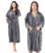 Pameil Bademantel für Damen & Herren Flauschig Morgenmantel mit Kapuze Coral Fleece aufgesetzten Taschen Saugstark und Schnell Trocknend DE