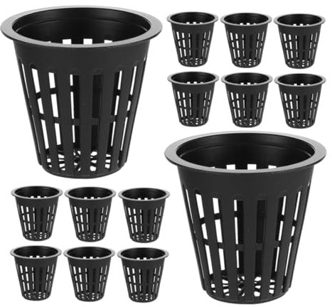 TINEASUR 50pezzi Vasi Rete Mesh Per Cestini Riutilizzabili Plastica Per Piante Per Giardinaggio e Coltivazione Senza Suolo