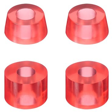 PATIKIL Skateboard Bushings, 90A PU Long-Board Truck Bushings Rebuild Kit for Skateboard Parts, Transparent Red