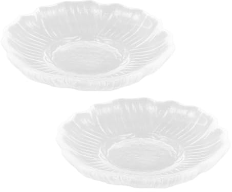 COLLBATH Platillos De Té De Cristal Transparente Redondos 2 Piezas, Posavasos De Vidrio Delicado Para Café y Aperitivos, Multiuso Para Hogar y Restaurante