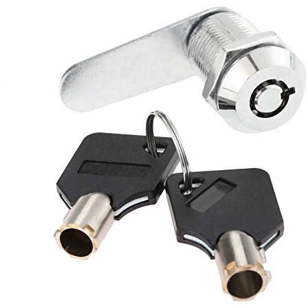 Hicello Cerradura tubular de leva de 25 mm, cerradura de rosca para cajones para asegurar archivos importantes, 2 llaves Quincunx