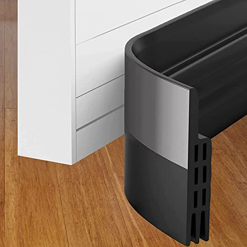 Calfeutrer Bas de Porte, 100 x 5cm Adhési, Souple Silicone Isolant Phonique Thermique Blanc Bande d'étanchéité Anti Bruit Poussière Stop à l'air Froid Anti Souris Fourmi Cafard Insectes