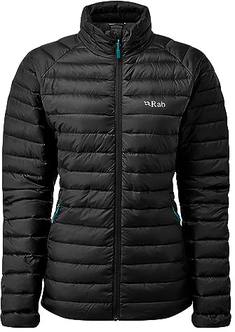 Rab Women's Microlight Jacket - Down Insulated Coat for Trekking, Climbing, & Skiing - Black/Black - Large