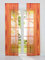 HeichkelL 2-TLG Voile Schiebegardine Flächenvorhänge mit Wellendruck Transparente Dekogardinen inkl. Klettband und Befestigungszubehör Orange 2X 57x225 cm