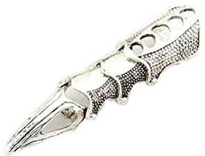 Griffe Punk Armure Gothique Bague Complète Décoration (Argent)