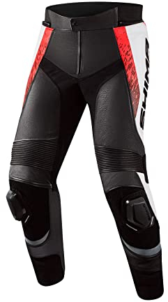 SHIMA STR 2.0 Motorradhose Herren mit Protektoren Leder Knieprotektoren Motorradkombi Motorrad Hosen Lederkombi Motorradjacke Sport Lederhosen (Hose, Rot Fluo, 50)