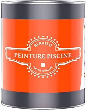 BEKATEQ LS-400 Peinture piscine 0,75 litres, Gris anthracite I Peinture satinée pour piscine, étang & fontaine en béton, maçonnerie & crépi I Revêtement en caoutchouc chloré imperméable et étanche