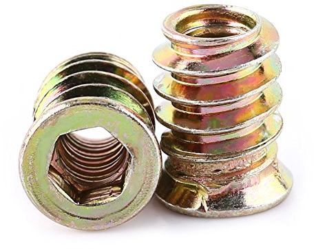 Ejoyous 20Stk Gewindeeinsatz M6 M8 M10 Einpressmutter Messing Gewindebuchsen Innengewinde Rändelmuttern Einbettung Muttern für Kunststoffteiledurch Wärme oder Ultraschall in 3D-Drucker Teile(M6*15mm)