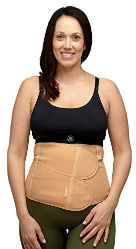 BABYGO® Rückbildungsgürtel Kaiserschnittfreundlich | Bauchbandage Nach der Geburt für Damen | Rektusdiastase Gürtel | Beige L