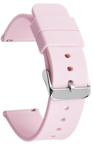 CABLEPELADO Correa reloj silicona, Banda de Reloj de Silicona, Correa de Reloj Deportiva, Banda de Reloj Universal, Pulsera de Reloj Silicona, liberación rápida, Hebilla Acero inox, 20 mm, Rosa