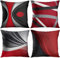DILOXNSU Kissenbezug 50x50 Rot Grau Schwarz 4er Set Weich Deko Kissenbezüge Modern Kuschelig Dekokissen Kissenhülle Couchkissen Geometrisch Sofakissen Kissen Bezug Zierkissen Wohnzimmer Bett