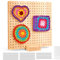 MXTIMWAN Granny Square Tavola Blocco,Tavola di Blocco in Legno Granny,Tavola per Granny,Tappetino Lavorare a Maglia in Legno con 20 perni in acciaio inox e 5 perni ad occhiello (23,5 cm)