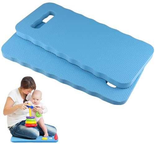 Jidyllic Lot de 2 Genouillères de Jardin Rectangulaires Confortables,Grands Tapis à Genoux en Mousse avec Poignée Protège-Genoux de Jardinage pour Le Travail De Jardinage Et l'exercice