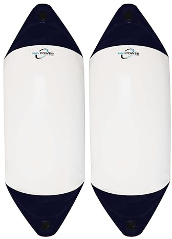 Kit de defensa para barco Navpower Navprotect, juego de defensa para barco F0 F1 F2 F3, Multipack 1/2/4/6 unidades, PVC marino, blanco/azul, compatible con Majoni Polyform
