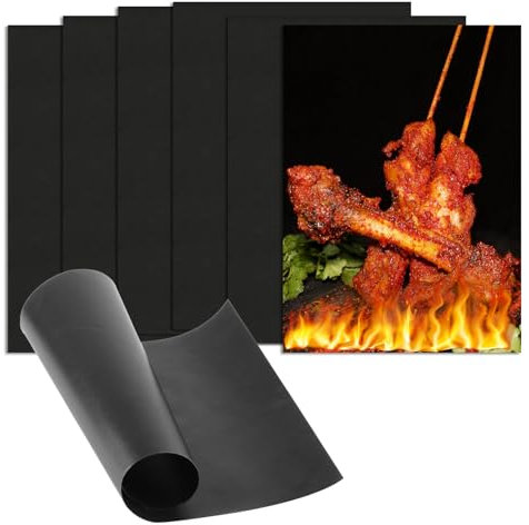 12 Pcs Tapis de Cuisson Barbecue, 40x30CM Tapis de Grille Barbecue, Tapis BBQ Anti-Adhérent Reutilisable, Feuille de Cuisson Four Accessoires Barbecue Electrique Barbecue à Gaz Charbon Electrique