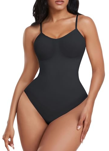 KIKIMINK Women's Shapewear Bodysuit Tummy Control Butt Lifter Full Body Shaper One Piece Adjustable Straps Comfortable Seamless Bodysuit for Women uk