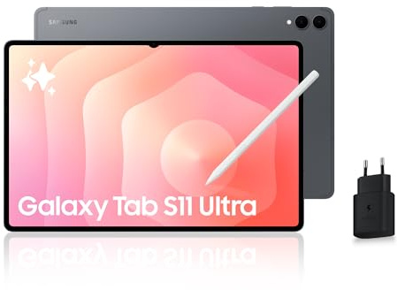 Samsung Galaxy Tab S11 Ultra 14.6'' 5G 256 Go, Tablette Android avec Galaxy AI, DeX, Gris, S Pen et Chargeur Secteur Rapide 25W Inclus, Version FR