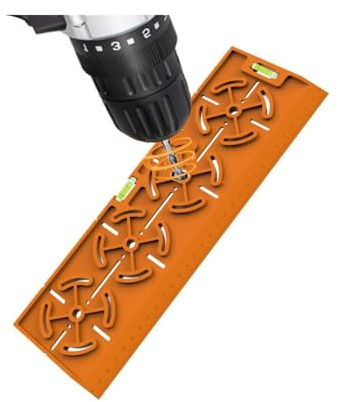 Exogio Plantilla de Perforación con y Regla de 30 cm - para Tomas de Corriente/Cajas de Empotrar - Instalación Eléctrica, Pladur