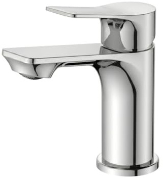 BELZ Robinet de Salle de Bain, Mitigeur de Lavabo Moderne - Laiton, Économiseur D'Eau et Durable, Chromé