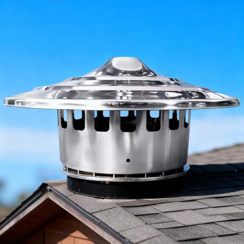 Sombrerete De Chimenea De Acero Inoxidable, Ventilación De Techo Y Capucha De Humos 110mm-200mm Con Protector De Pájaros, For Conductos De Ventilación(120mm/4.7in)