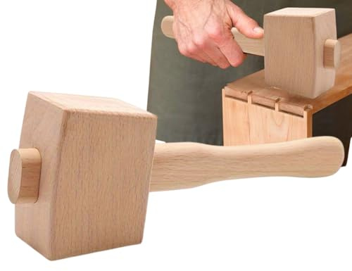 Outils de marteau en bois - Bois de hêtre robuste, conception de poignée ergonomique, construction durable, de frappe | Menuiserie de travail du bois Menuiserie Artisanat atelier outil marteau