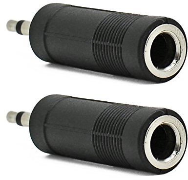 Incutex 2x adattatori audio jack connettore maschio 3,5mm a connettore femmina convertitore audio jack nero