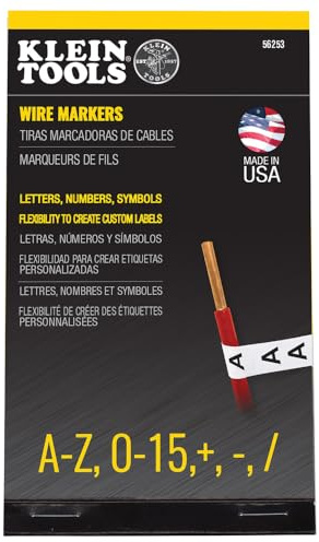Klein Tools 56253 Wire Marker Book, Black Letters, Numbers, and Symbols