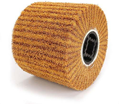 120x100mm Nylon Web Drum Non-woven Abrasive Flap Wire Drawing Polishing Burnishing Wheel for The Surface Treatment of Metal Products 120 Grit (Grit 120)