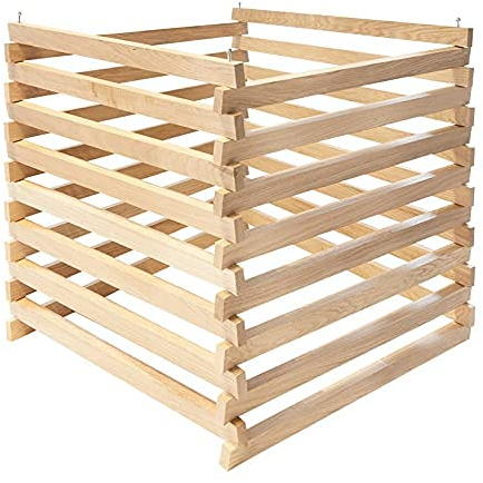 Composteur de jardin en chêne solide et de qualité supérieure - 100 x 100 x 89 cm