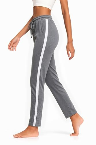Aseniza Pantalon de Chandal Mujer 100% Algodón Pantalon Deporte Mujer Verano con Bolsilpara, Pantalones Chandal Mujer Largos para Gimnasio Deportes Correr Jogging