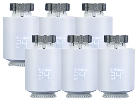 Qiumi Zigbee Thermostat-Heizkörperventil, intelligenter programmierbarer Thermostat, TRV, Alexa, Sprachsteuerung, Größe kompatibel mit den meisten Ventilen