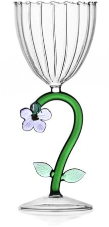 Ichendorf Milano Kelch Optisch Blume Lila | Botanische Kollektion | 28 cl | Borosilikatglas | handgefertigt