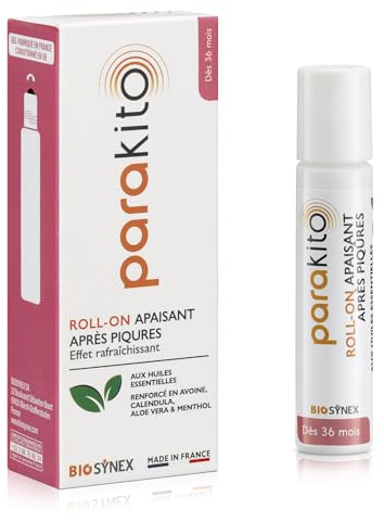 BIOSYNEX - PARAKITO - Roll On Apaisant et Rafraichissant - Gel Après Piqûre Tous Insectes - Anti Démangeaison - Fabriqué en France - 5 ml (Roll-On)
