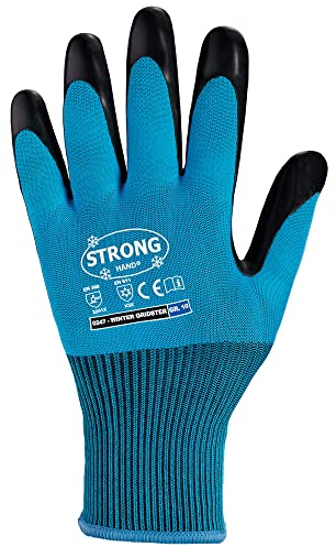 Stronghand HandschuhMan. Winterhandschuhe Thermo Arbeitshandschuhe mit Waffelmuster, gefütterte Latexhandschuhe Gr. 8-11 (1, 9/L)