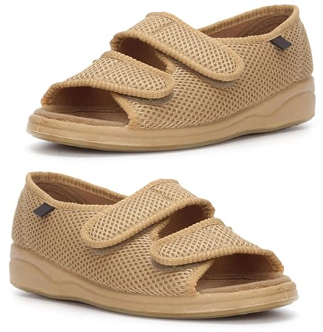Scarpe Ortopediche Donna Estive, Sandali Elasticizzati Che Non Stringono, Sandalo per Riabilitazione Traspirante Rete, Bocca di Pesce Sandali Scarpe da Passeggio Regolabili a Piacere