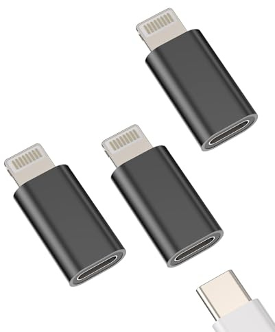 Adattatore USB C A Lightning Maschio(3 Pack)Type C Femmina Ricarica Cavo Per IPhone TipoC Cavetto Presa iPad Caricabatterie Convertitore Adattatori Per Apple Connettore Alimentatore Accessori 090-tp-L
