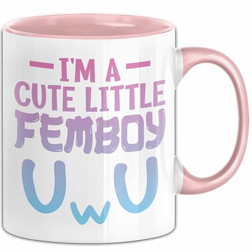 Femboy Tasse Geschenk Anime Transgender Lgbtq Im A Cute Little Femboy (Rosa)