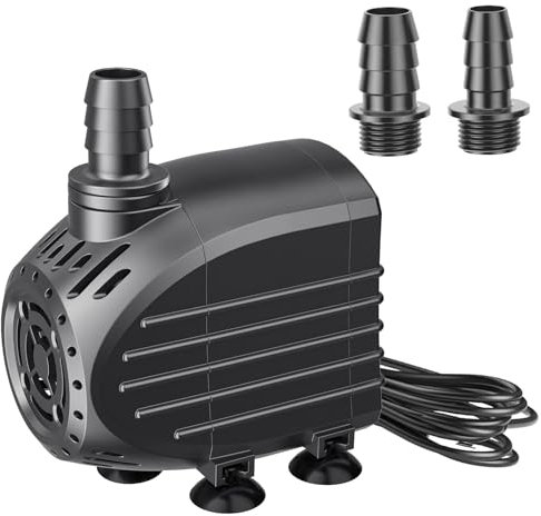 Biling Aquarium Förderpumpe 450L/H Ultra Leise Springbrunnen Pumpe mit 1.5m Kabel, Teichpumpe Wasserpumpe Tauchpumpe für Fontäne und Wasserspiel Brunnen