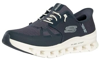 Skechers herr Glide-step Pro Hands Free Slip-inSneaker | Handsfree slip-in glidsteg, luftkylt minnesskum, maskintvättbar, vegansk, geometrisk mellansula