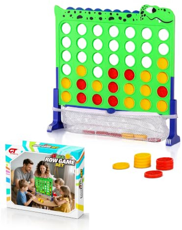 CT SPORTS Dinosaur 4-in-a-Row Connect Game for Kids – 1.1 FT Strategy Board Game Themed Topper, Portable & Collapsible Travel Game, for Boys and Girls Ages 3+, Family Fun for All Ages