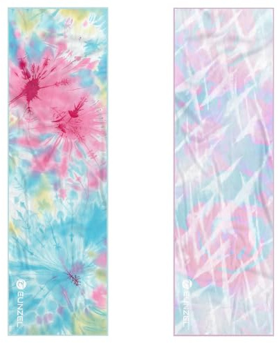 2 Pack Cooling Towel, Ice Towel for Neck, Soft Microfiber Chilly Towel Stay Cool for Sports, Yoga, Running, Gym, Workout, Biking, Camping & Outdoor Activities 40x12, Splash Floral& Lattice Fantasy