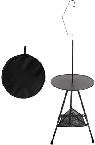 Tavolo pieghevole per campeggio, leggero, pieghevole, pratico tavolo multifunzione con regolazione in altezza, per laptop, cibo, bevande e lampada