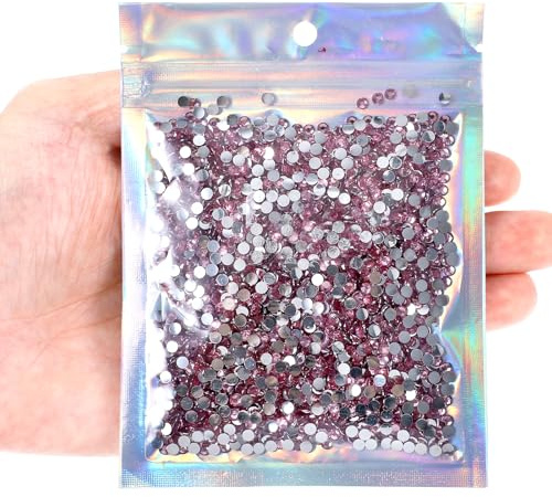 TIESOME 3000 piezas de estrás de resina de 4 mm, adornos de lentejuelas, piedras preciosas, termofijables, con parte trasera plana, para uñas, ropa, tazas, botellas, manualidades y decoración (rosa)