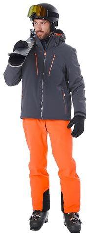 killtec Herren Skihose/Funktionshose mit abnehmbaren Trägern, Kantenschutz, Schneefang und Beinventilation KSW 82 MN SKI PNTS, dunkelorange, 3XL, 43443-000